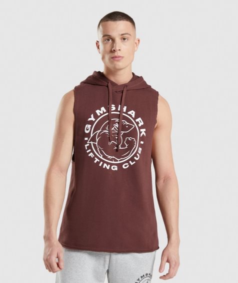 Men's Gymshark Legacy Drop Arm Hoodie Brown | NZ 7YGXTP